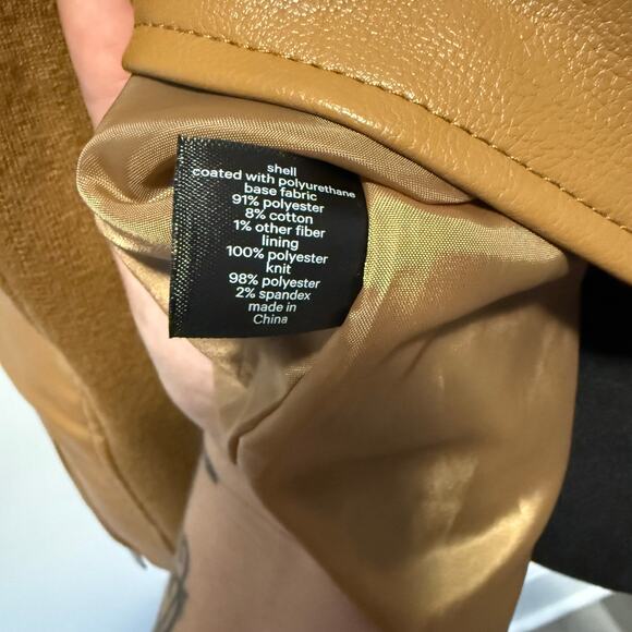 NWT Lane Bryant Brown Sugar Asymetrical Zip Faux Leather Moto Jacket 14/16 - Picture 12 of 14